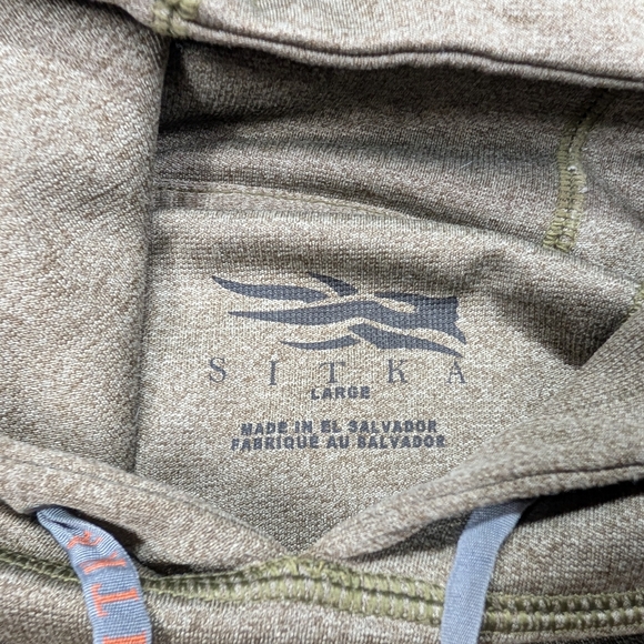 Men's Olive Green Sitka Logo Performance Hoodie - Picture 6 of 9